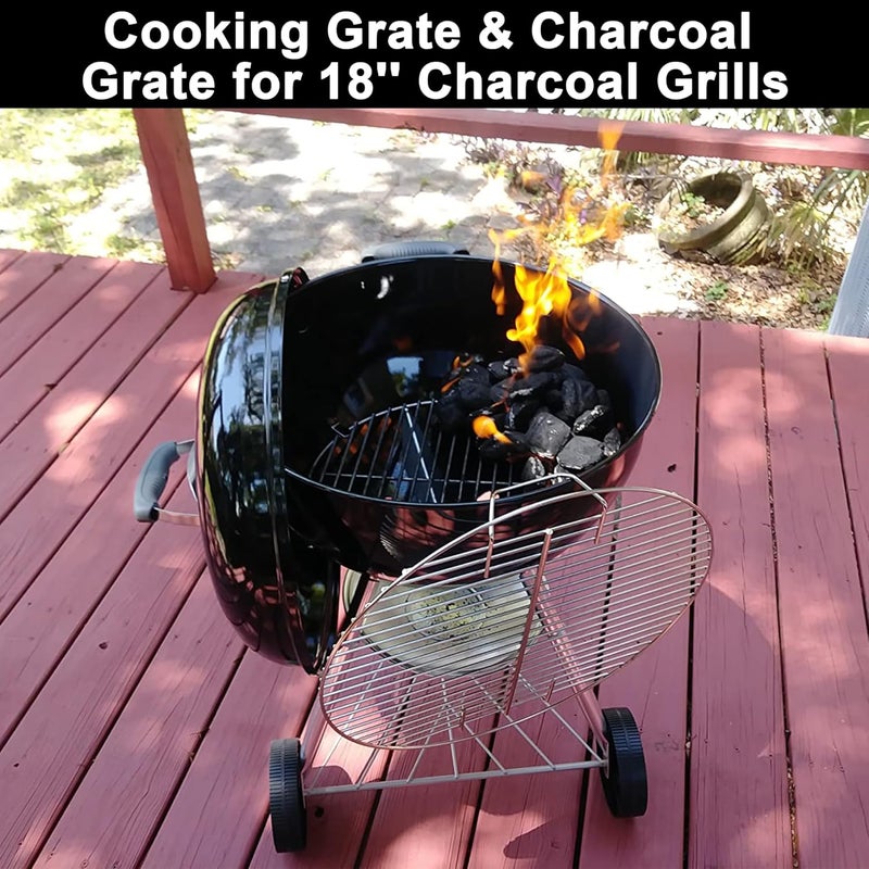 Outspark Charcoal Grate Cooking Grid Grate Replacement Parts for Weber 18.5" One-Touch,Bar-B-Kettle,Smokey Mountain,Jumbo Joe,Original Kettle Grill,Stainless Steel BBQ Accessories for Weber 7432 7440 - Image 5